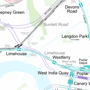 Detailled London Transport Map Track Depot